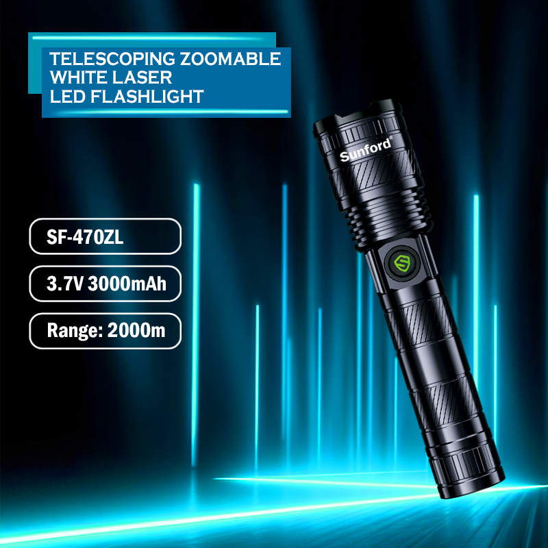 SF-470ZL Telescopic Zoomable White Laser LED Flashlight – Sunford