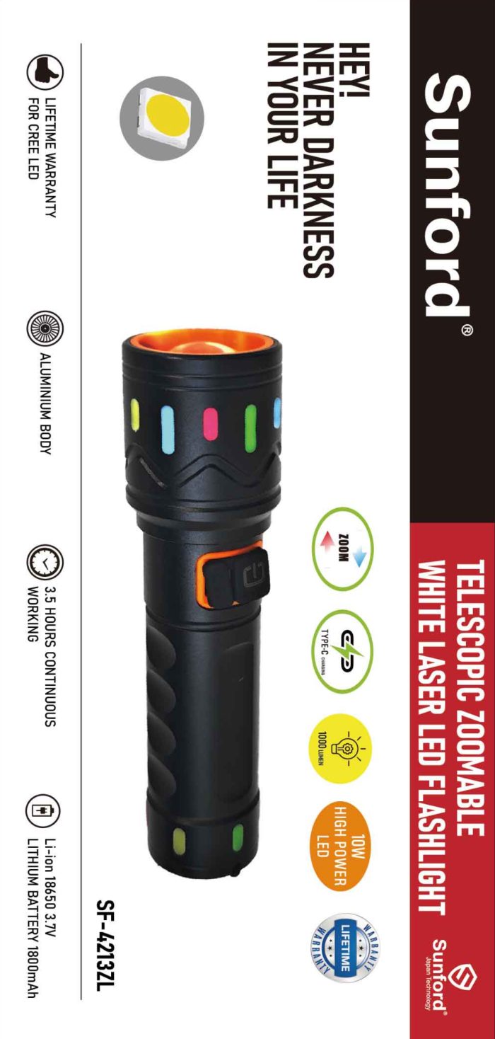 Sunford Telescopic zoomable flashlight SF-4213ZL – Sunford Japan