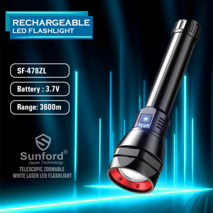Sunford Telescopic Zoomable Laser LED flashlight SF-498ZL
