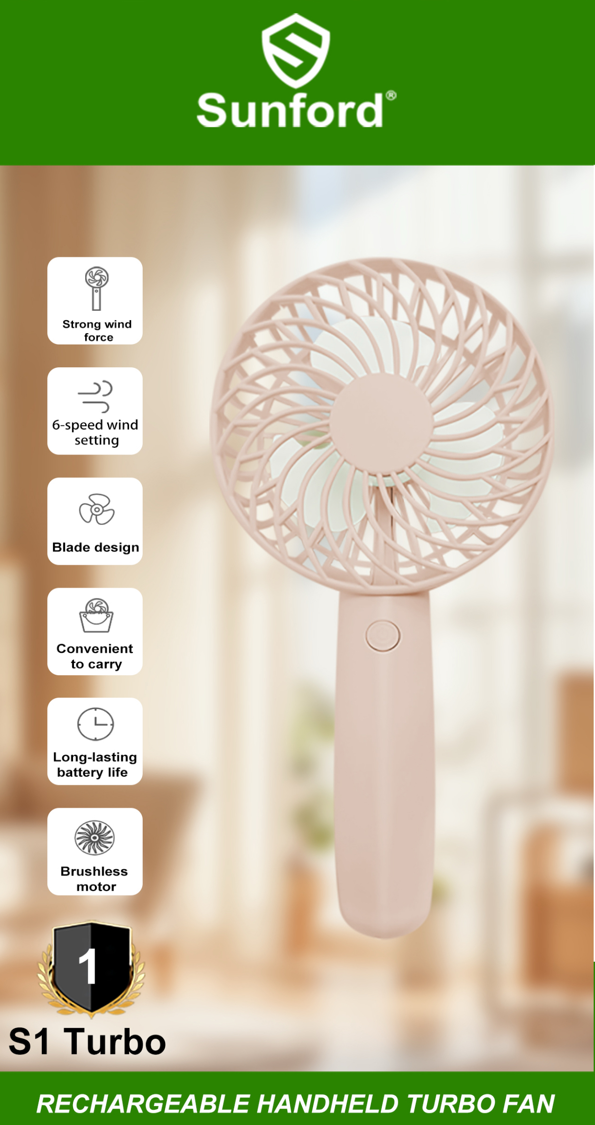 Sunford High Speed Handheld Fan M1