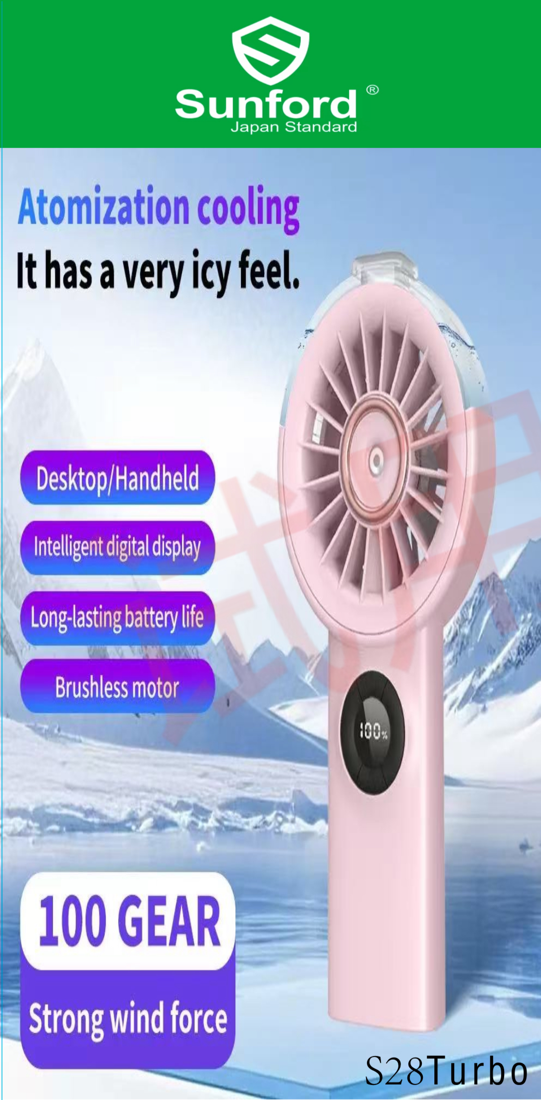 Sunford High Speed Handheld Fan SL628
